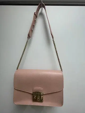 FURLA 핑크 가죽 숄더백