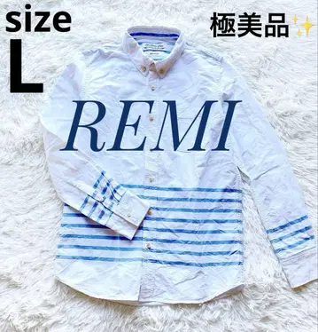 REMI RELIEF 버튼 다운 스트라이프 코튼 옥스퍼드 셔츠 L