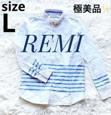 REMI RELIEF 버튼 다운 스트라이프 코튼 옥스퍼드 셔츠 L