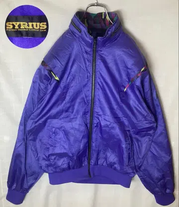 90s 레트로 구제 의류 퍼플 컬러링 나일론 저지 트랙 자켓 루즈핏