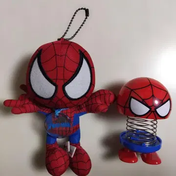 USJ 유니버셜 스파이더맨 봉제 인형 배지 & 카 액세서리 2종
