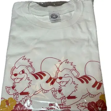 오키나와 한정판 가디 T셔츠 L 사이즈 포켓몬 화이트