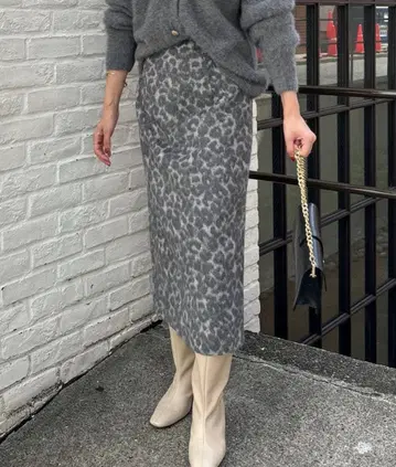 Rie Miller 레오파드 무늬/표범 무늬 타이트 스커트