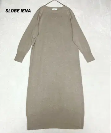 SLOBE IENA 니트 원피스 롱 베이지 컬러