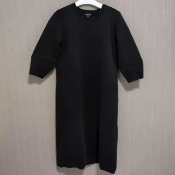 INDIVI 블랙 긴팔 무릎 기장 원피스 38