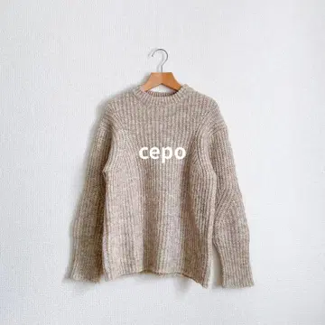CEPO 세포 크루넥 니트 스웨터 베이지 M 사이즈