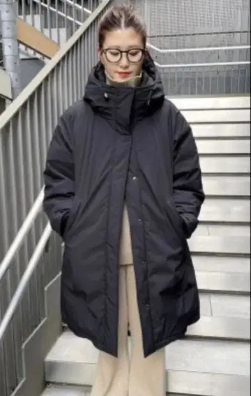 블랙 롱 다운 자켓 38