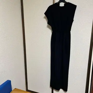 야마다야 블랙 맥시 드레스 허리밴딩