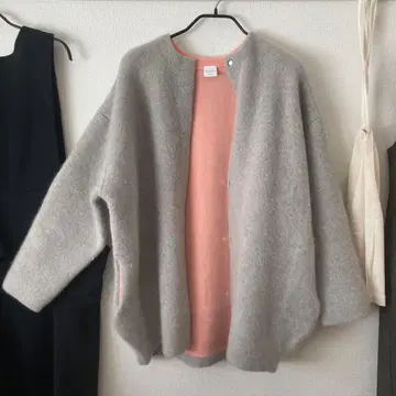 엘렌딕 CN 라쿤 믹스 더블 가디건 라이트 그레이