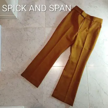 SPICK AND SPAN 머스타드 브라운 세미 플레어 팬츠