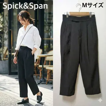 스픽 앤 스팬 테이퍼드 팬츠 블랙 워셔블 오피스 새상품급