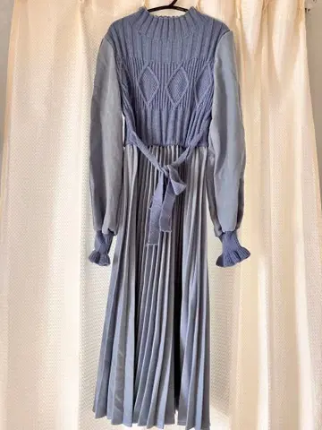 cocomomo 니트 플리츠 롱 원피스