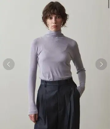 [ steven alan ] 코튼 실크 리브 터틀넥 풀오버