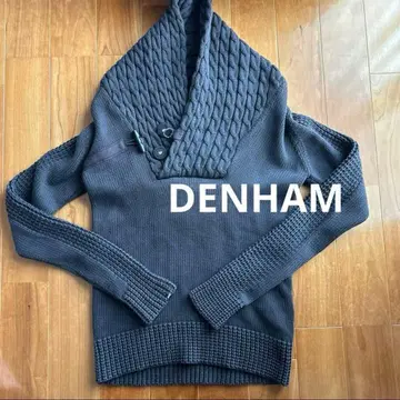DENHAM 네이비 케이블 짜임 니트 스웨터