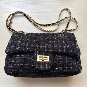 Flower 트위드 체인 백