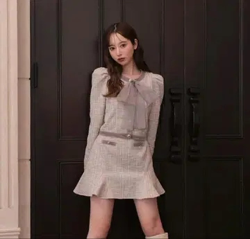 m me eme 가디건 스커트 셋업