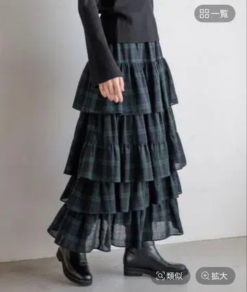 로리즈팜 LOWRYS FARM 타탄 체크 캉캉 스커트