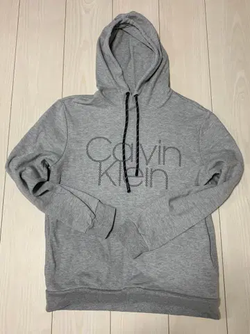 캘빈클라인 얇은 소재 그레이 후드티