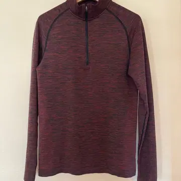 룰루레몬 다크 레드 하프 지퍼 긴팔 티셔츠