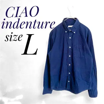 CIAO indenture 네이비 코튼 100% 긴팔 셔츠 L 사이즈
