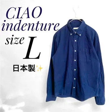 CIAO indenture 네이비 코튼 100% 긴팔 셔츠 L 사이즈