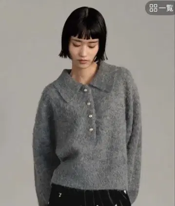 롤리스 퍼 LOWRYS FARM 폴로 니트 풀오버 [ 그레이 ]