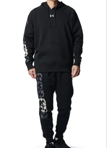 Under Armour 블랙 후드 부착 후드티&바지 상하의 세트