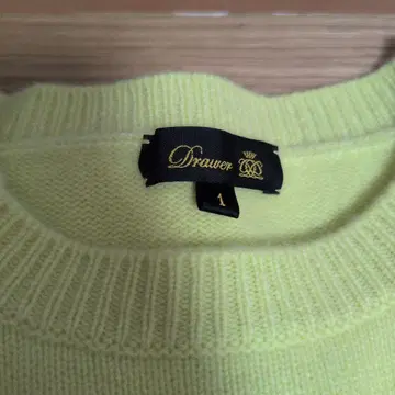 Drawer 캐시미어 100% 라임 그린 니트 스웨터 사이즈 1