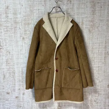 SHIPS JET BLUE 보아 무스탕 코트 S 카멜