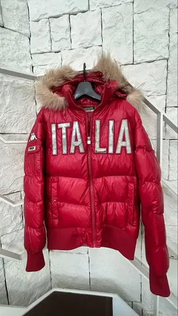 Kappa ITALIA 로고 포함 빨간색 다운 자켓