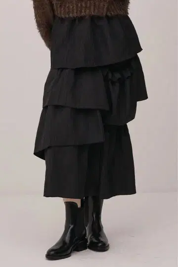 [택 포함 새상품] PINUE 와셔 캉캉 스커트 BLACK S