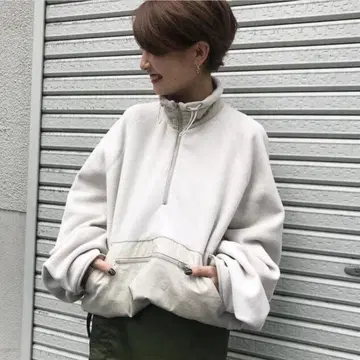 todayful 플리스 아노락 블루종