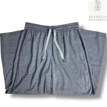 J5048 새상품 브루넬로쿠치넬리 울 실크 사이드 라인 라운지 팬츠 M