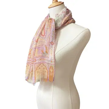 ETRO 에트로 대형 스톨 페이즐리 실크 100% 파스텔 컬러