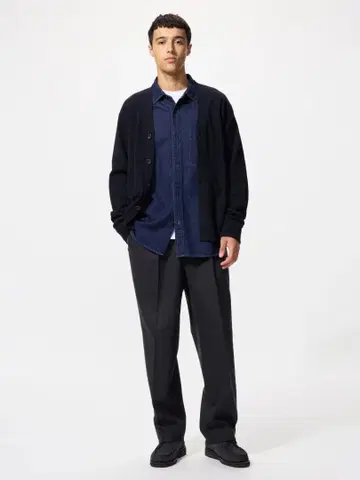 유니클로 유럽 컬렉션 턱 와이드 팬츠 브러쉬드 저지