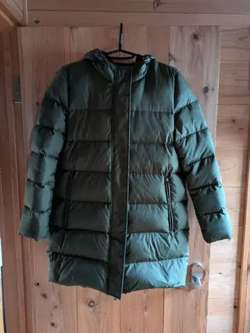 NAUTICA 후드 부착 롱 다운 자켓 올리브 그린