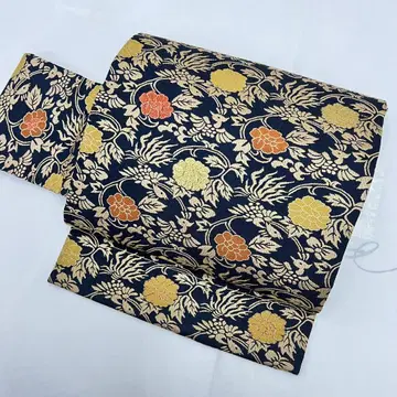 앤티크 기모노 9촌 나고야 오비 모란 당초 죽옥자수