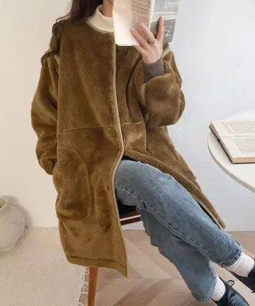 [ 자바 콜라보 ] 격이 다른, 성숙한 코디. 퍼 블루종 아우터