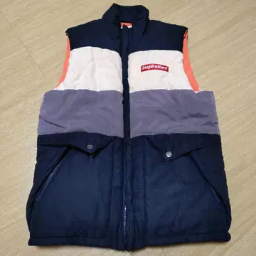 Inspiration 다운 베스트 네이비/화이트/오렌지