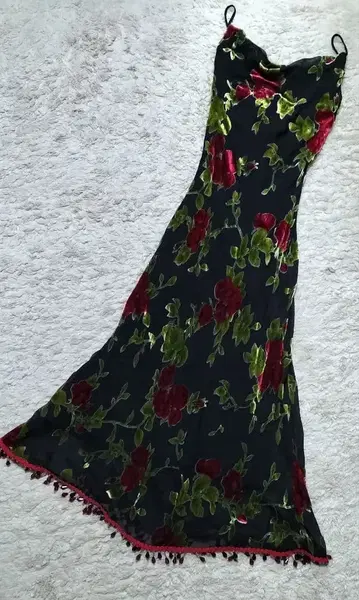 플라워 프린트 슬림핏 드레스