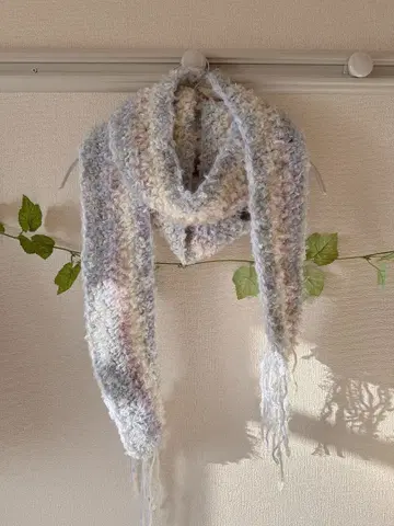 핸드메이드 롱 머플러 라메사 복슬복슬 투명감 페미닌