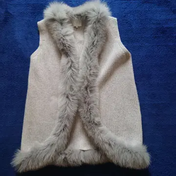 ANAYI 니트 퍼 베스트 그레이