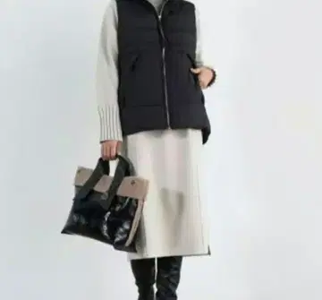 야마다야 블랙 다운 베스트 포켓 부착 빅 사이즈