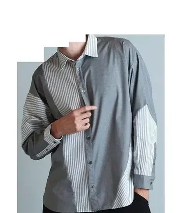 새상품 노아이디 NOID 비대칭 스트라이프 BIG 셔츠 ONE