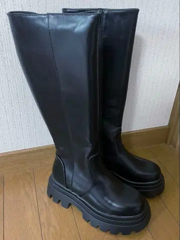 블랙 롱 부츠 23.0cm 통굽 GLR [zr1060]