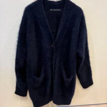 마르티니크 네이비 모헤어 가디건 퍼