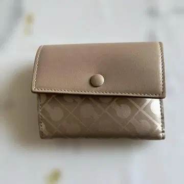 GHERARDINI 베이지 3단 폴더형 지갑