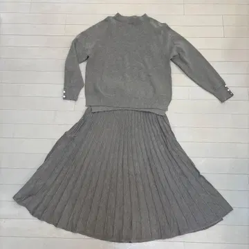 미사용품 생협 브랜드 그레이 니트 셋업