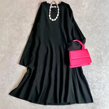 인기 슬로브 IENA 워셔블 플레어 니트 원피스 블랙 2023