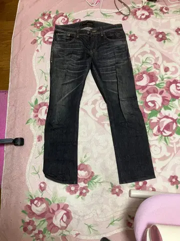 EDWIN 503ZERO 다크 데님 스트레이트 청바지 34인치